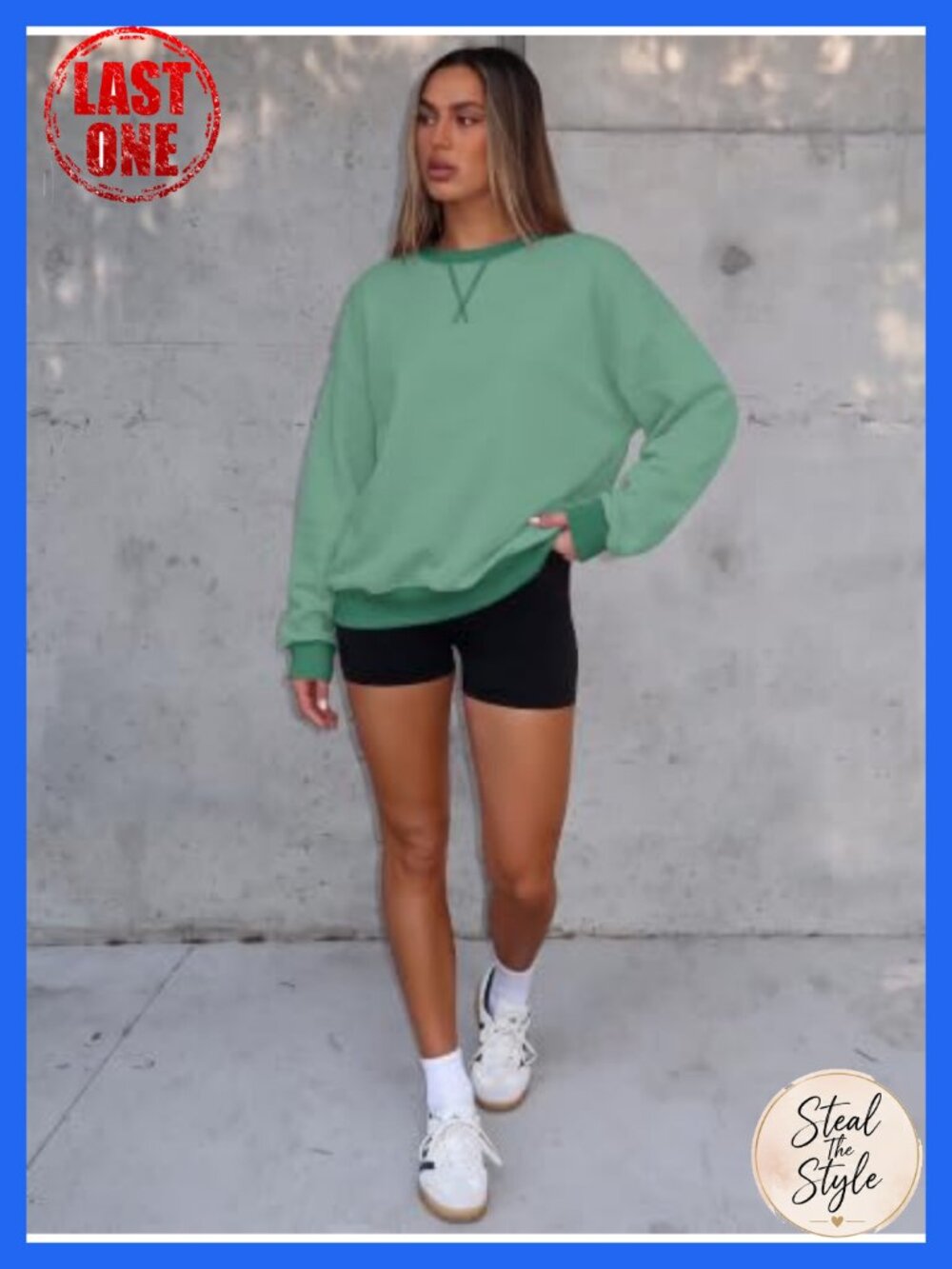 Womens Crewneck Long Sleeve Pullover Sweatshirt Cotton Blend - Picture 5 of 5
